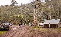Taking a break at Jamieson Hut